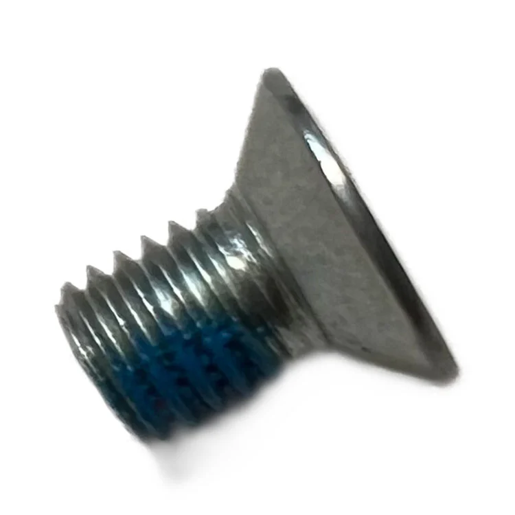 Винт для швейной машины Torx M5 с потайной головкой и синей нейлоновой фиксирующей нашивкой